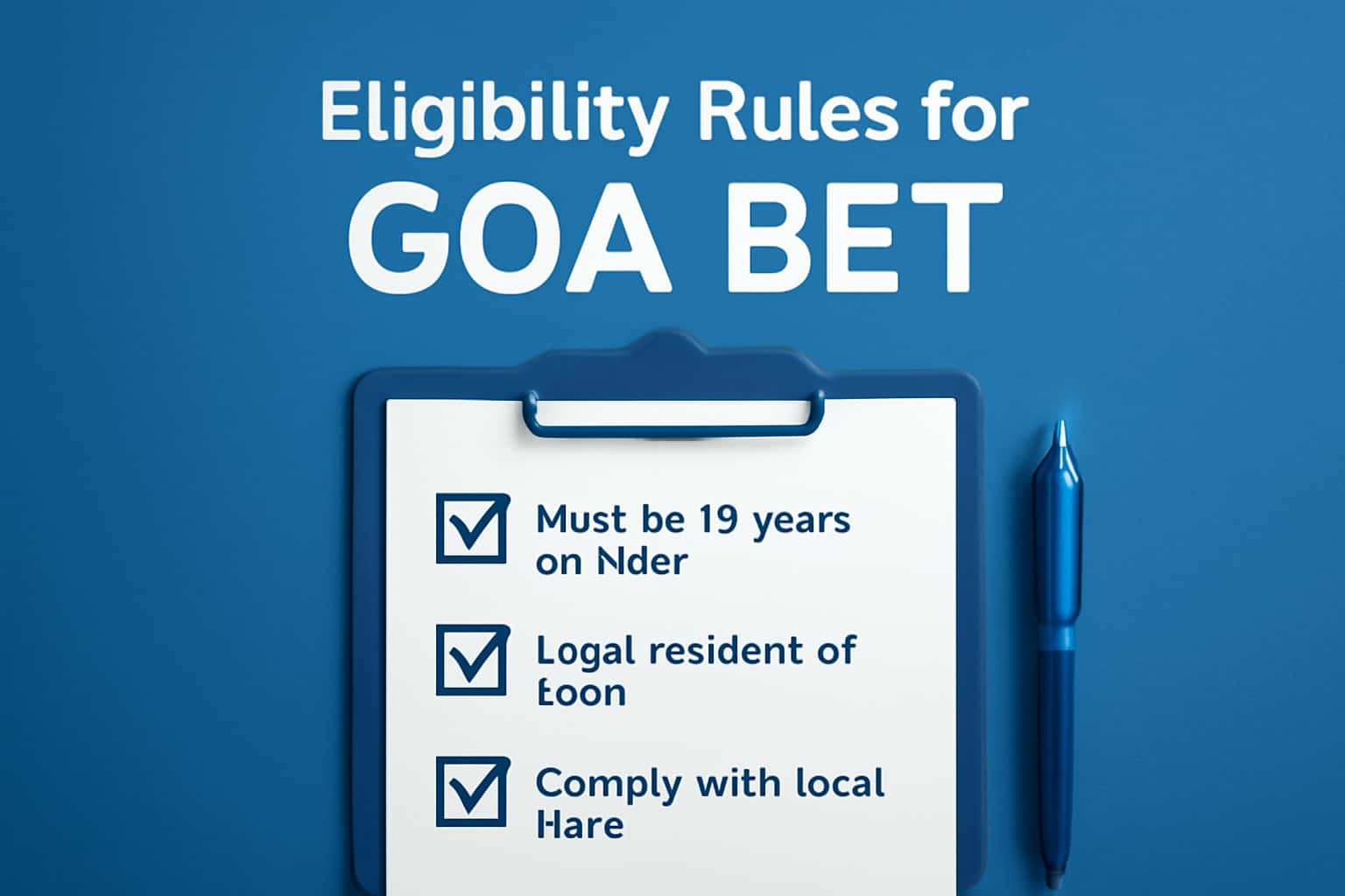 A professional illustration about eligibility rules for Goa Bet.