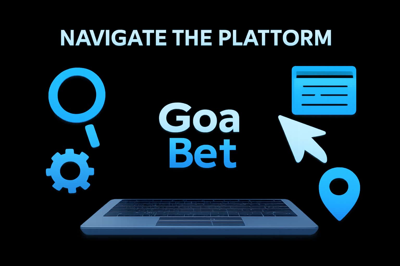 An informative graphic depicting an interface for navigating the Goa Bet platform.
